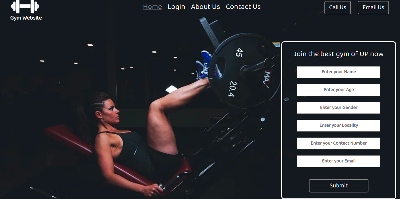 Gym Website Screenshot